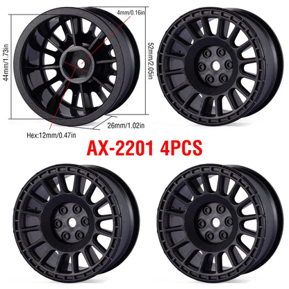 1/10 RC Wheels & Tires Set 12mm Hex On-Road Drift/Rally for Tamiya TT-02 Compatible Chassis
