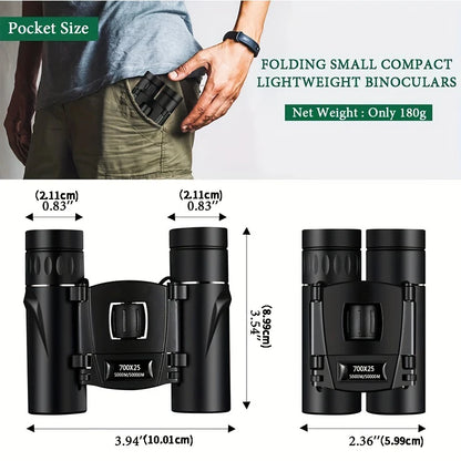 700x25 HD Zoom Binoculars BAK4 FMC Long Range Folding Hunting Camping Travel
