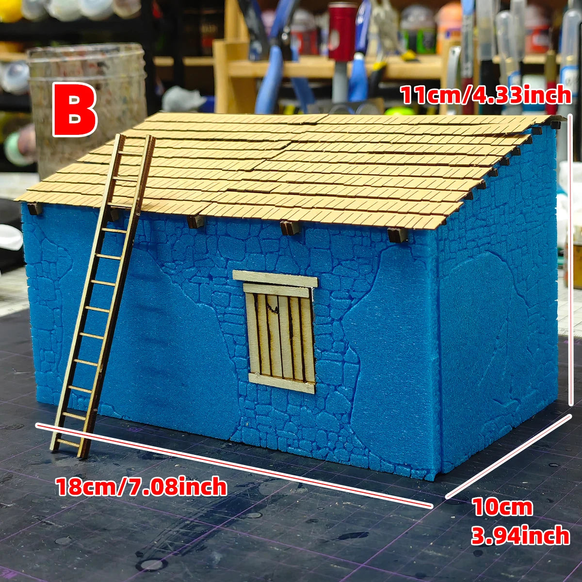 1/35 Model Building Architecture House Diorama Kit - 20 Pieces