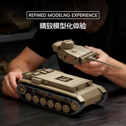 German Tank Building Blocks Panzer III IV Tiger Heavy Brick Model Set