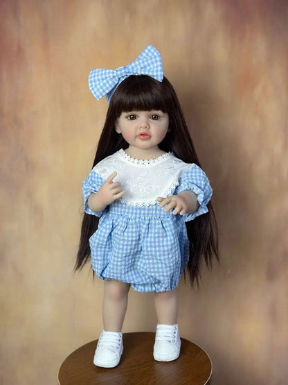 BZDOLL 55CM 22Inch Can Stand Reborn Baby Lifelike Girl Doll Full Soft Silicone Body Princess Toddler Bebe Birthday Gift-EXPROTAS