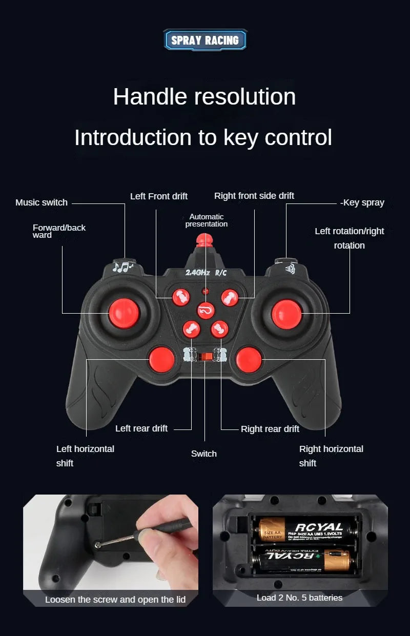ZWN F1 RC Drift Car With Music Led Lights 2.4G Glove Gesture Radio Remote Control Stunt Cars 4WD Electric Children Toy vs Wltoys-EXPROTAS
