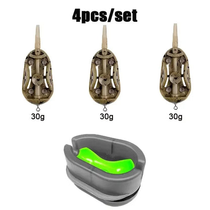 Carp Fishing Feeder Kit Bait Launcher Moulds Groundbait Dispenser Tool