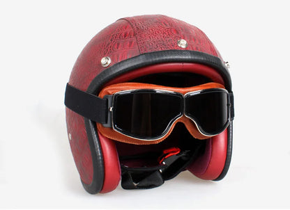 Vintage Motorcycle Leather Goggles Folding Cruiser Motocross Riding Safety Glasses