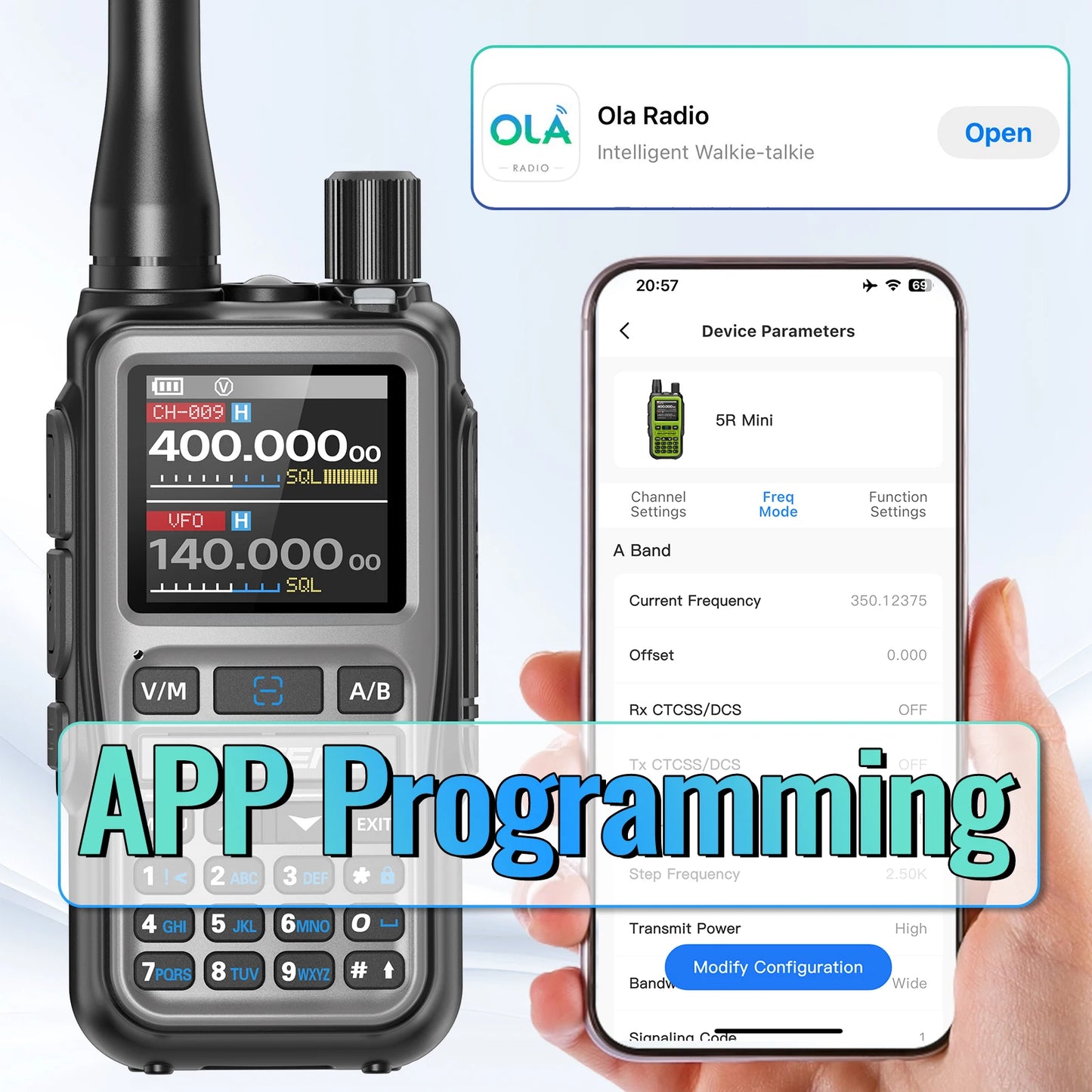 Baofeng Walkie Talkie UV-5R Mini Dual Band Bluetooth Long Range Radio