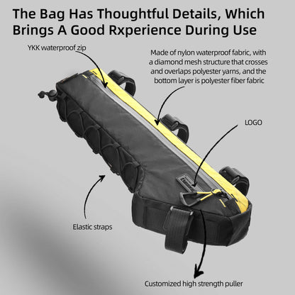 Rhinowalk Bike Frame Bag Water-Resistant Bicycle Triangular Crossbeam Bag For Mtb&Road Gravel Bike With Frame Lengths Over 17 In