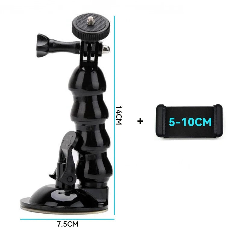 Suction Cup Car Mount for GoPro Hero 13-8 DJI Osmo Action w/ Adapter