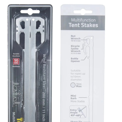 6Pcs Steel Tent Pegs 28cm Heavy Duty Ground Stakes for Camping Canopy Gazebo
