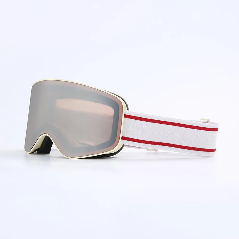 Ski Snowboard Goggles UV400 Anti-Fog Cylindrical Lens Over-Glasses Adult Skiing Eyewear