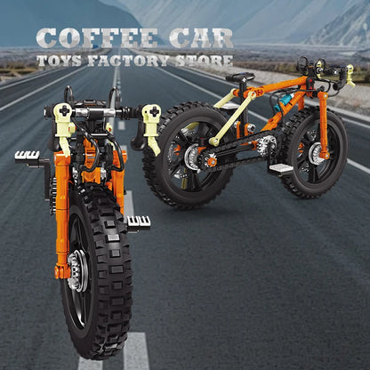 Mechanical Motion Bicycle Building Blocks MOC Mountain Bike STEM Model Toy Gift