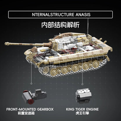 TK8004 King Tiger Panzer VI Ausf B Heavy Tank Building Blocks 2143pcs