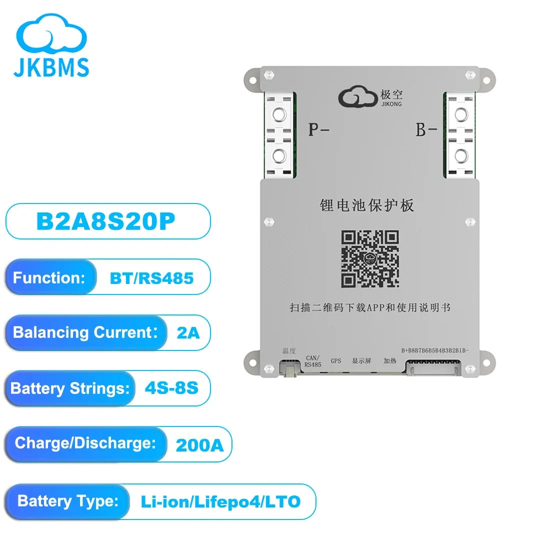 12V 24V Smart Battery BMS 2A Active Balance Rechargeable Li-ion JK