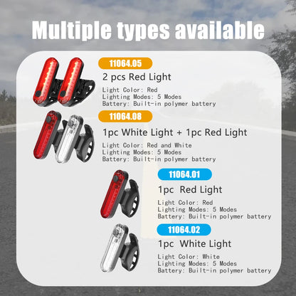 USB Rechargeable Bike Tail Light Ultra Bright Rear LED Bicycle Safety Light