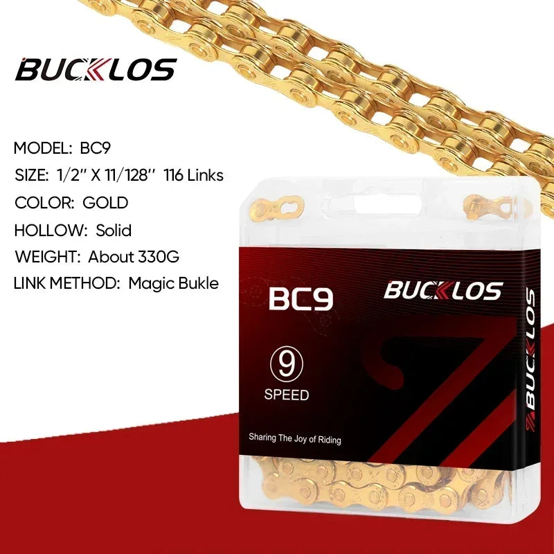 BUCKLOS 8-12 Speed Bike Chain MTB Road Bicycle Chain 116L Shimano SRAM