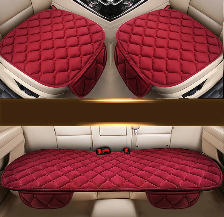 Car Seat Cover Front/Rear Velvet/fur Seat Cushion Protector Pad Black/Red/Beige/Grey/Coffee/Brown For Renault Kadjar F3 X45-EXPROTAS