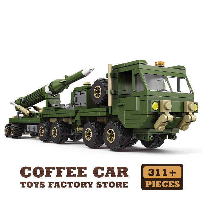 NEW Military Truck Building Blocks DIY Army Missile Vehicle MOC 3D Model Kit Toy Gift