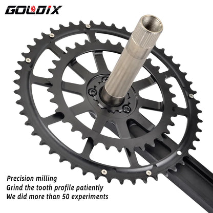 GOLDIX 3-Bolt Double Chainring Hollow Alloy for SRAM 22 Speed Road Crankset