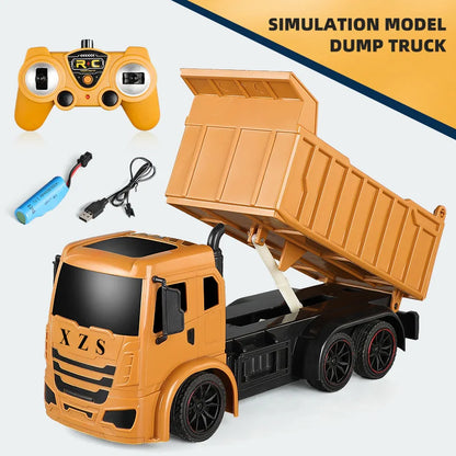 RC Excavator Dumper Car 2.4G Remote Control Engineering Vehicle Crawler Truck Bulldozer Toys for Boys Kids Christmas Gifts-EXPROTAS