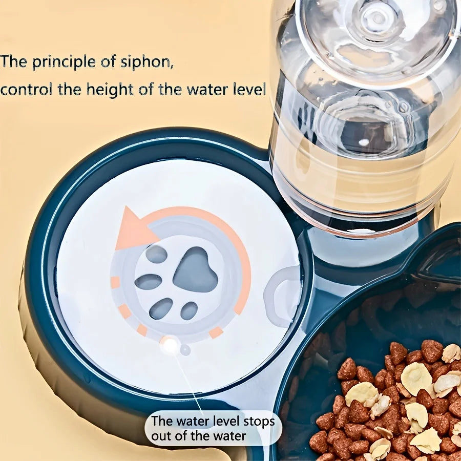 Neck Protection Cat Water Feeder Bowl Automatic Pet Dishes Set