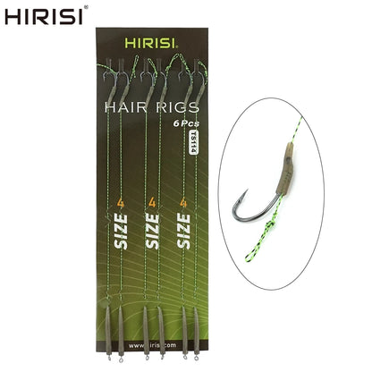 6pcs Carp Fishing Hook Rigs Tackle Ready Tied Terminal Links Hair Hooks