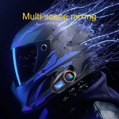 Q58 Max Motorcycle Helmet Bluetooth Intercom with Music Sharing 500m Range