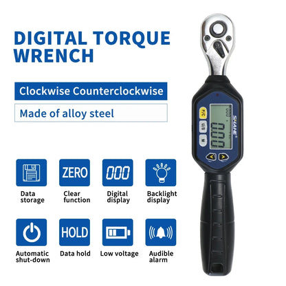 Shahe MINI Digital Torque Wrench 1/4‘’ 3/8‘’ 1/2‘’ Professional Bike Car Repair Adjustable Torque Wrench Hand Tools-EXPROTAS