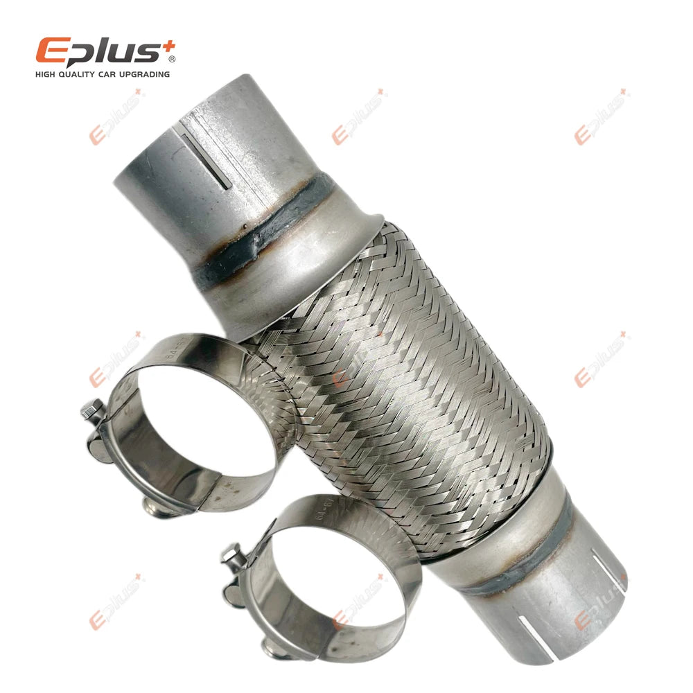 EPLUS Exhaust Flex Pipe | Telescopic Braid Muffler Connector Stainless Steel