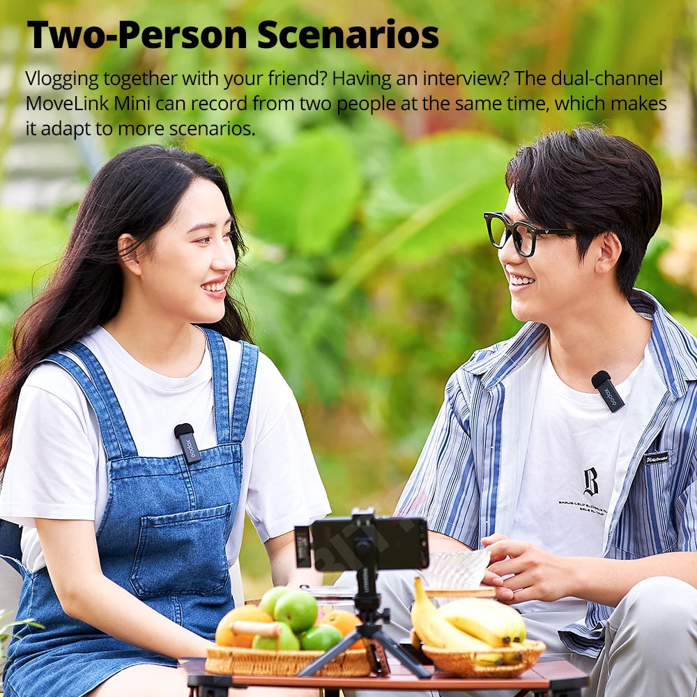 Godox MoveLink Mini LT UC 2.4GHz Wireless Lavalier Microphone Kit for iPhone Type-C Smartphones DSLR Cameras