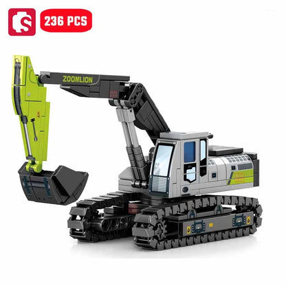 SEMBO Engineering Vehicle Building Blocks MOC Excavator Mixer Truck DIY Model Toy Gift