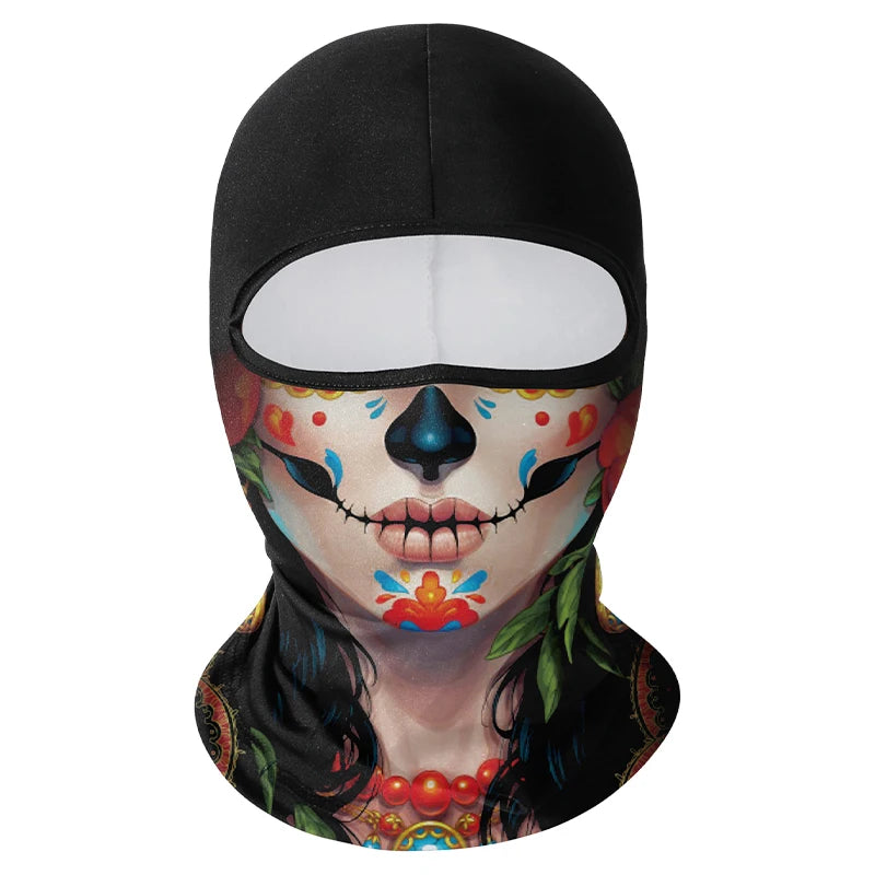 Motorcycle Balaclava Windproof Skull Full Face Mask Neck Liner Ski