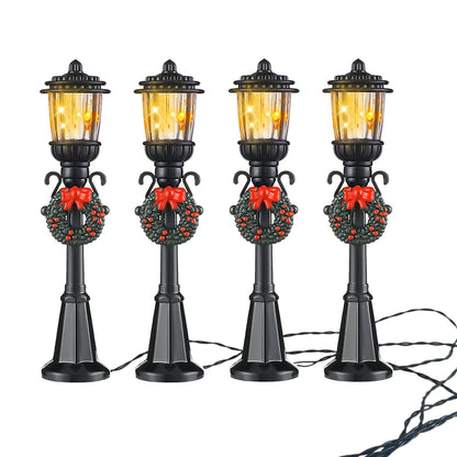 4Pcs Mini Christmas Lamp Decorative Lights for DIY Dollhouse Pathway
