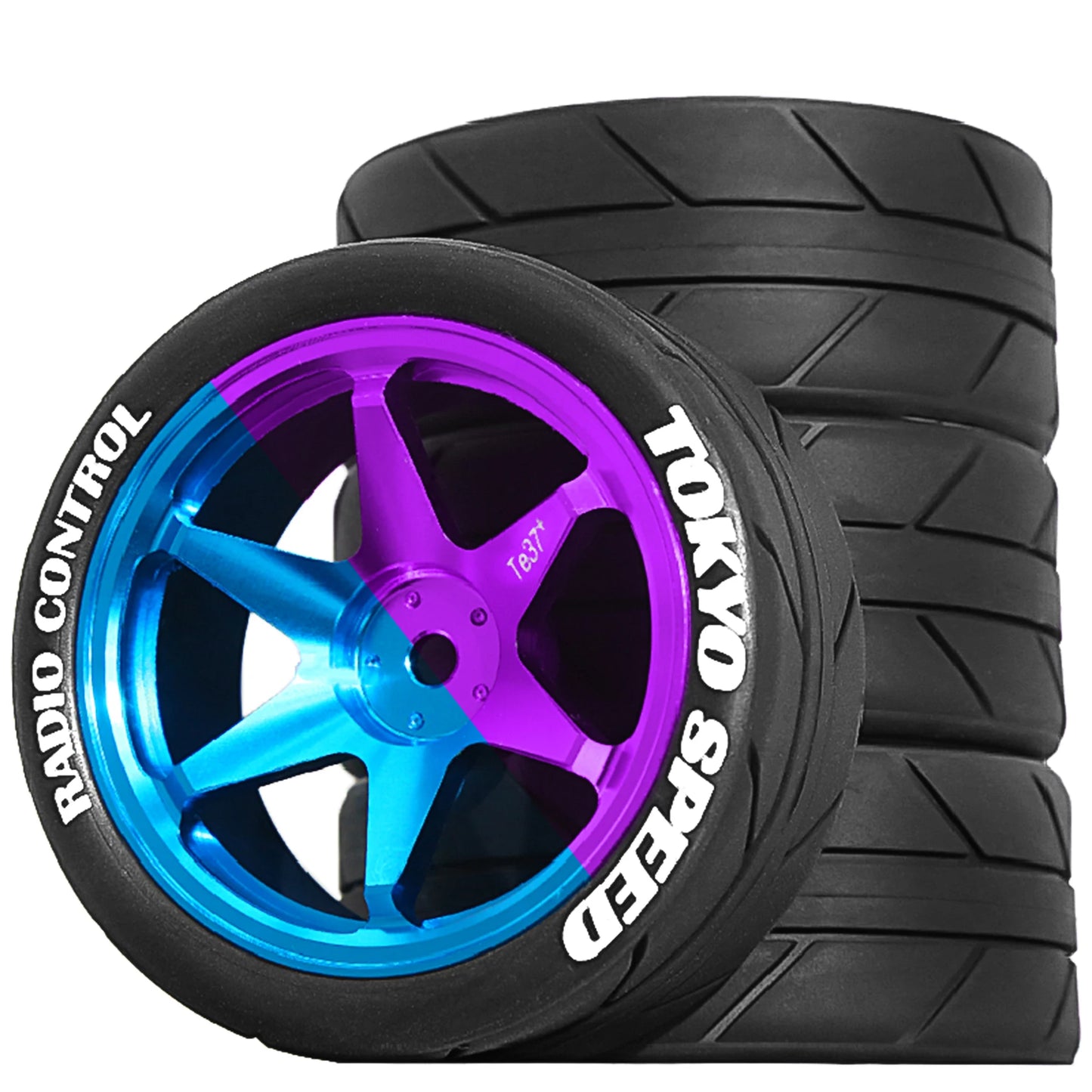 RED SPIDER 65mm Wheel Tires 12mm Hex Blue Rim for 1/10 1/12 1/14 RC Car