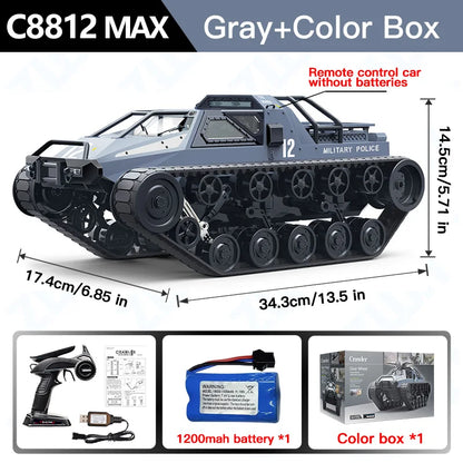 C8812 MAX RC Tank Car LED Light Full Scale Drift Off-Road Remote Control Toy