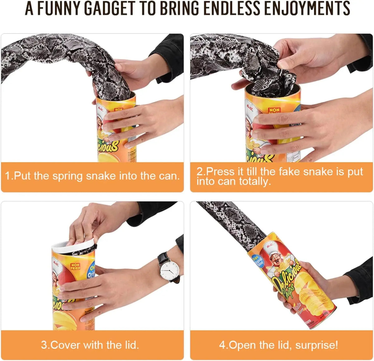 Potato Chip Snake Jump Magic Toy April Fool Stage Trick Prank Gag