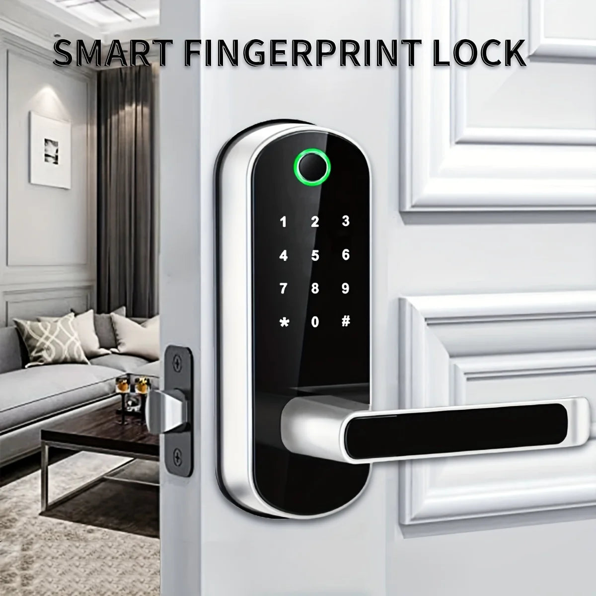 Smart Fingerprint Door Lock App Remote Control Keyless WIFI Digital Touchscreen Lock NFC IP67 Waterproof with 2 IC Cards-EXPROTAS