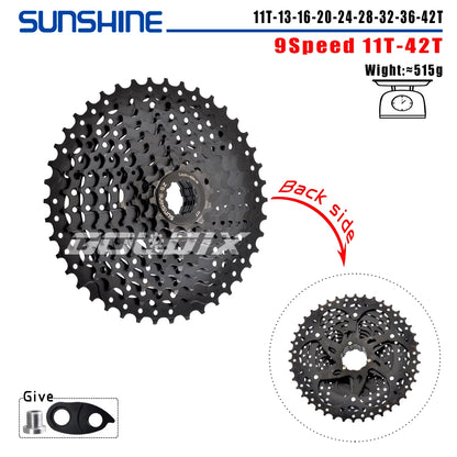 SUNSHINE MTB Cassette Shimano HG 8–12 Speed Wide Range Black Sprocket - EXPROTAS