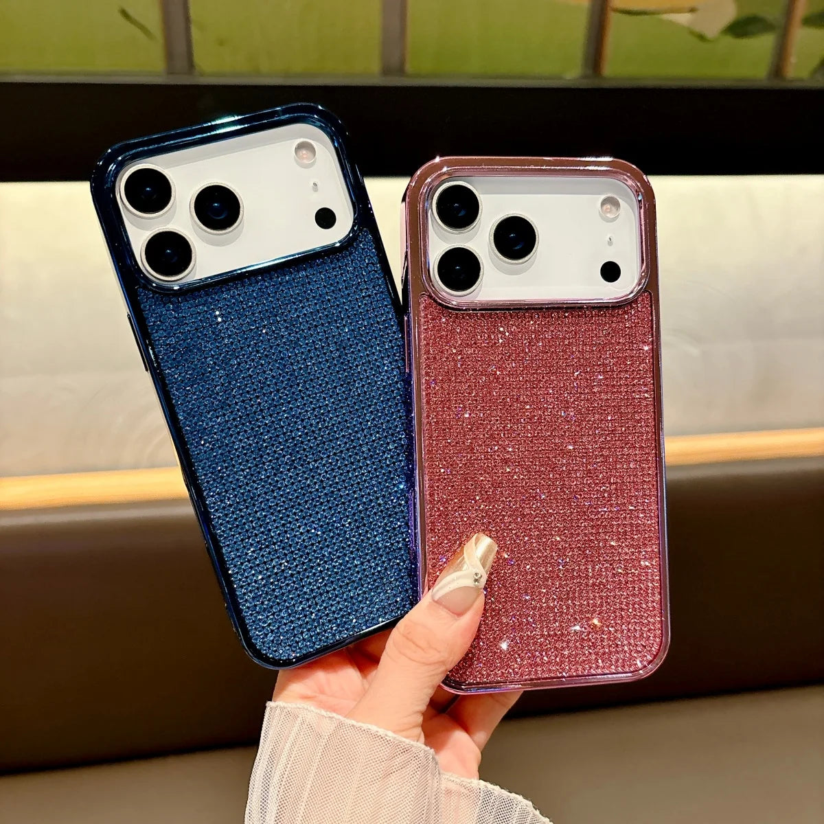 Glitter Starry Sky Diamond Case for iPhone 11-17 Air Pro Max Plus Shockproof