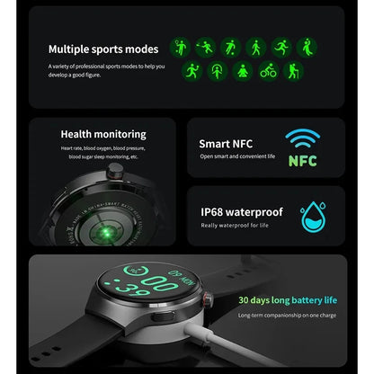 For Huawei GT4 PRO Smart Watch Men Watch 4 Pro AMOLED HD Screen Bluetooth Call GPS NFC Heart rate waterproof SmartWatch 2024 New-EXPROTAS