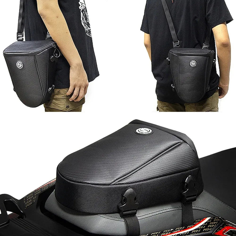 Motorcycle Tail Bag Waterproof Rear Seat Luggage Backpack for Harley BMW