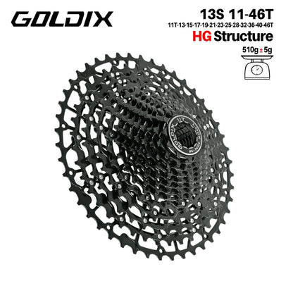 GOLDIX 13 Speed MTB Cassette HG Carbon Steel Bicycle Sprocket Mountain Bike
