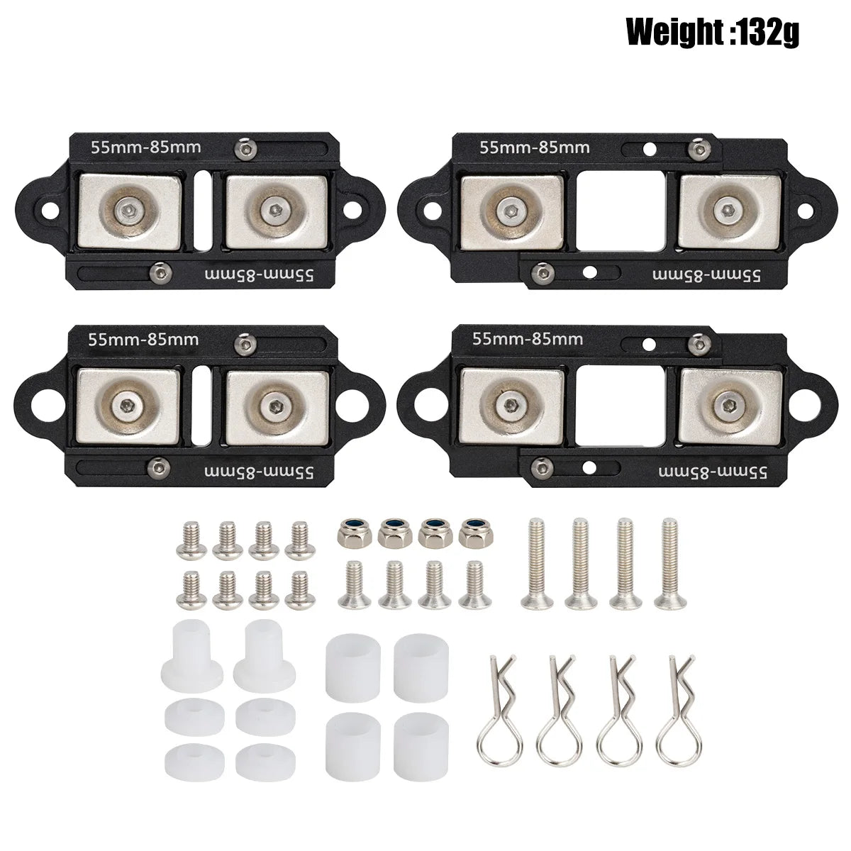 4Pcs Magnetic Body Post Mount 55-85mm 1/10 RC Crawler TRX4 TRX6 SCX10