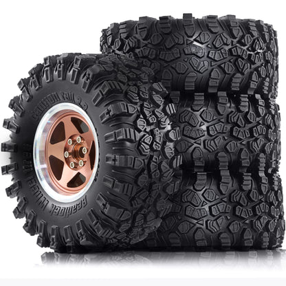 2.2 RC Crawler Tires & Metal Beadlock Wheels 4pcs for 1/10 1/8 SCX10 TRX4