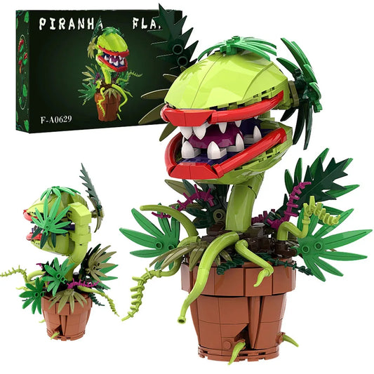 MOC Audrey II Piranha Plant Building Bricks Model Horror Flower Toy