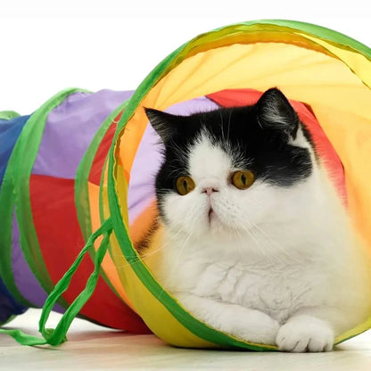 Foldable Cat Tunnel Tube Interactive Toy for Kitty Puppy Indoor Play