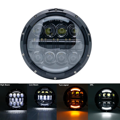 7" LED Headlight w/ DRL Angel Eyes for Harley Honda Yamaha Jeep H4
