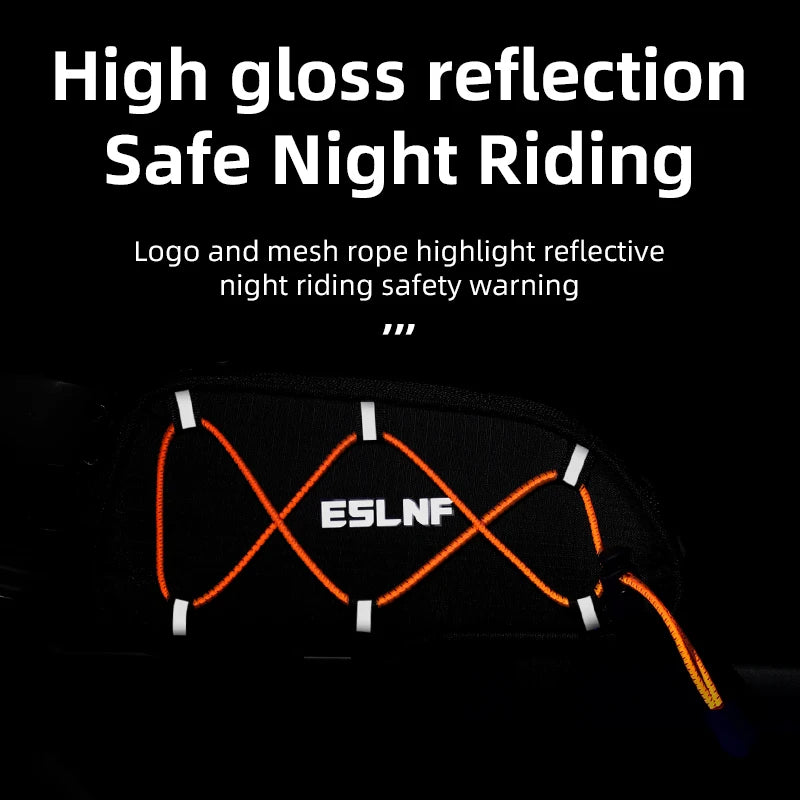 Reflective Bike Front Tube Bag ESLNF Frame Storage Pouch
