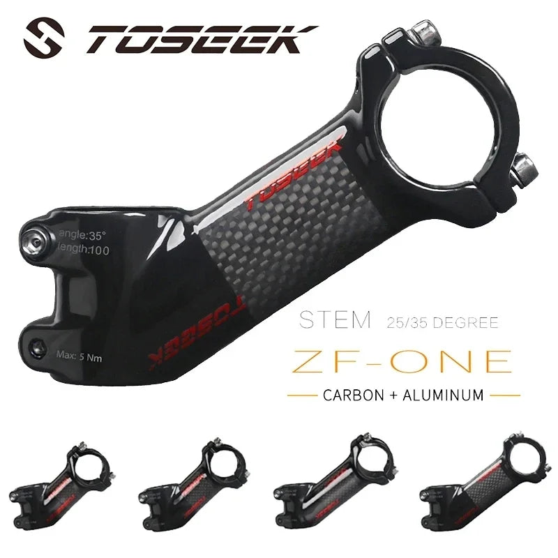 TOSEEK Carbon MTB Handlebar Stem 31.8mm 10/17/25/35 Degree Bike Stem