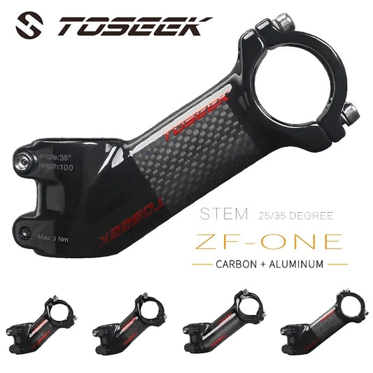 TOSEEK Carbon MTB Handlebar Stem 31.8mm 10/17/25/35 Degree Bike Stem