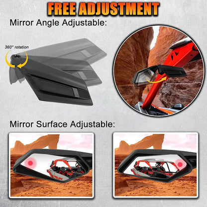 Can-Am Maverick X3 Side Rear View Racing Mirrors for XRS XDS MAX Off-Road 2017-2023