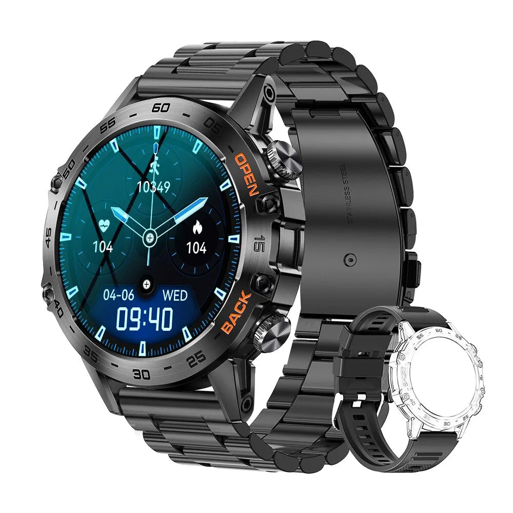 MELANDA Steel 1.39" Bluetooth Call Smart Watch Men Sports Fitness Tracker Watches IP67 Waterproof Smartwatch for Android IOS K52-EXPROTAS